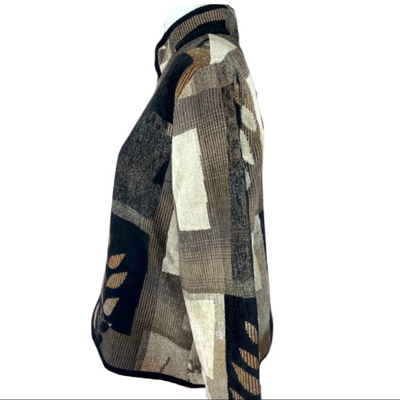 Coldwater Creek Brown/Black Zip Up Blazer - P L - Picture 7 of 8